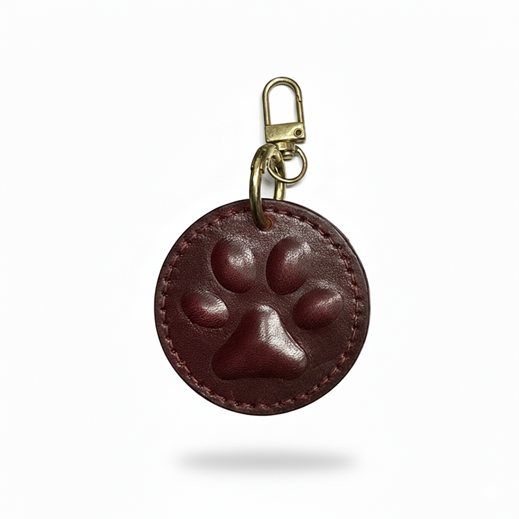 iCharm™ NFC Tag | Stitched Paw (Classic) - Vintage Brown