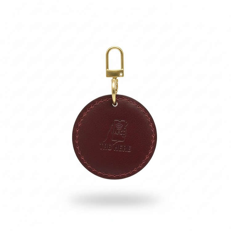 iCharm™ NFC Tag | Stitched Paw (Classic) - Vintage Brown